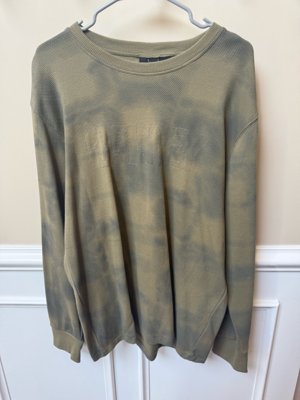 Oakley Men's Olive Green Tie-Dye Crewneck Sweater